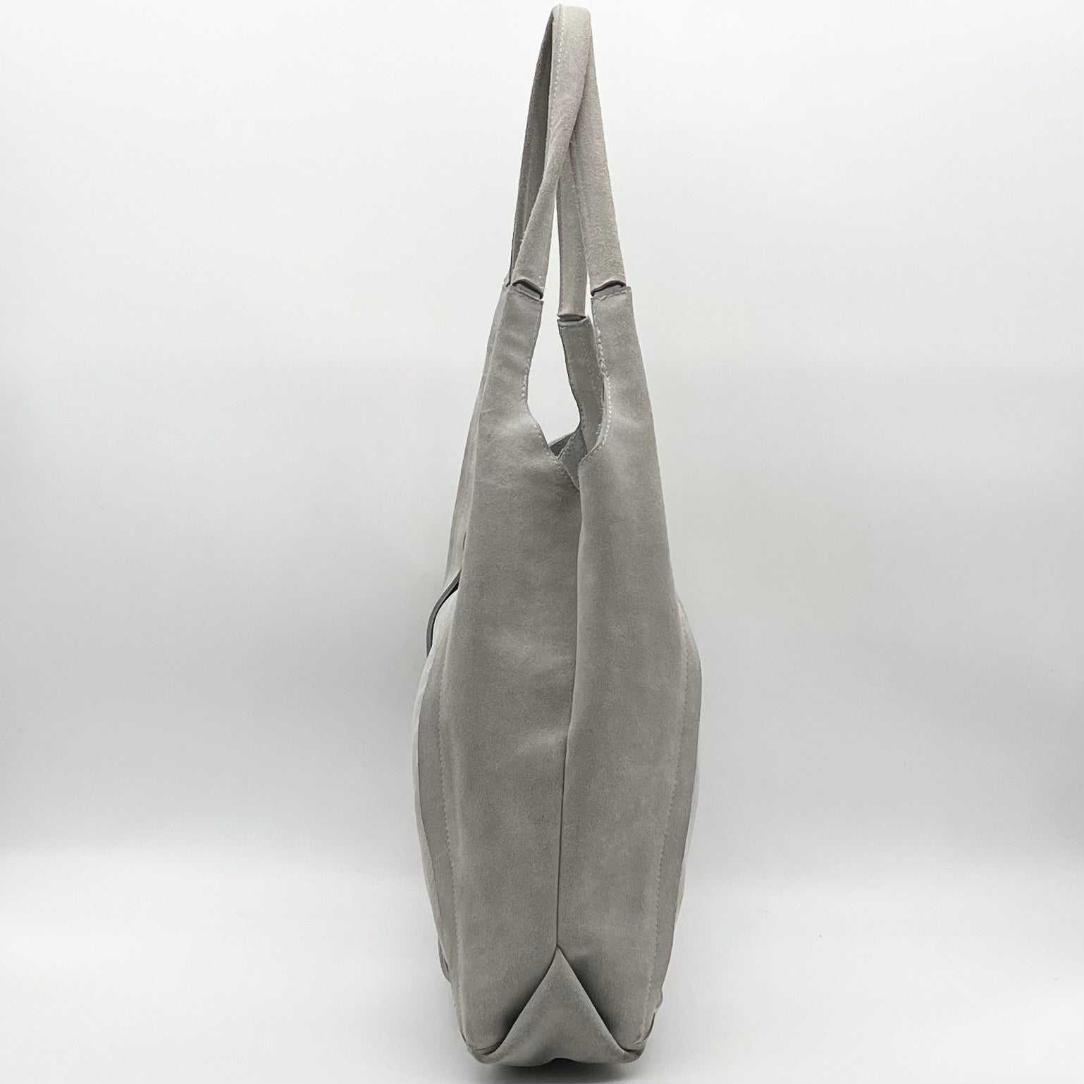 Donald J Pliner Gray Suede Perforated Shoulder Bag