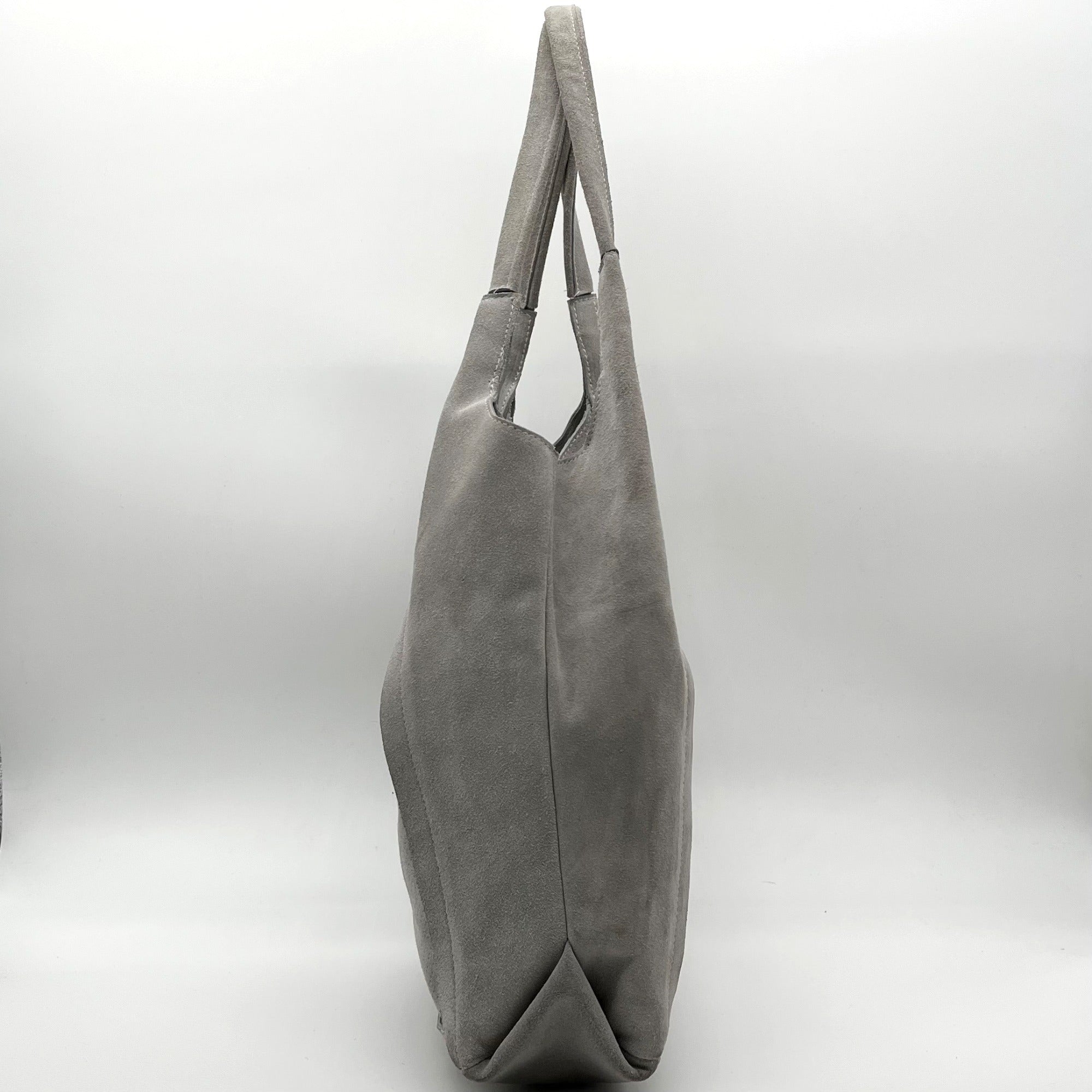 Donald J Pliner Gray Suede Perforated Shoulder Bag