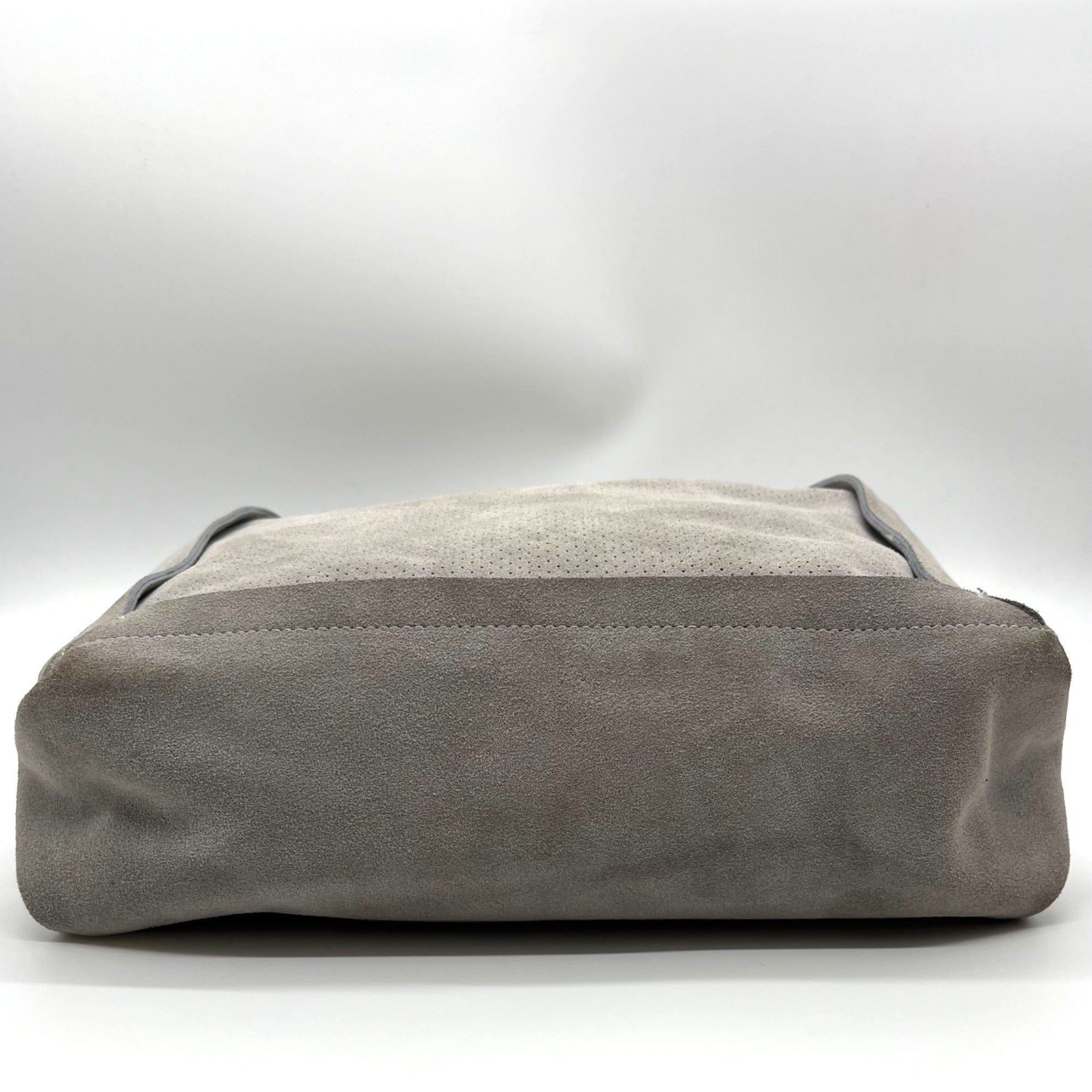 Donald J Pliner Gray Suede Perforated Shoulder Bag