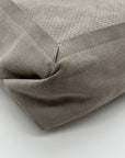 Donald J Pliner Gray Suede Perforated Shoulder Bag