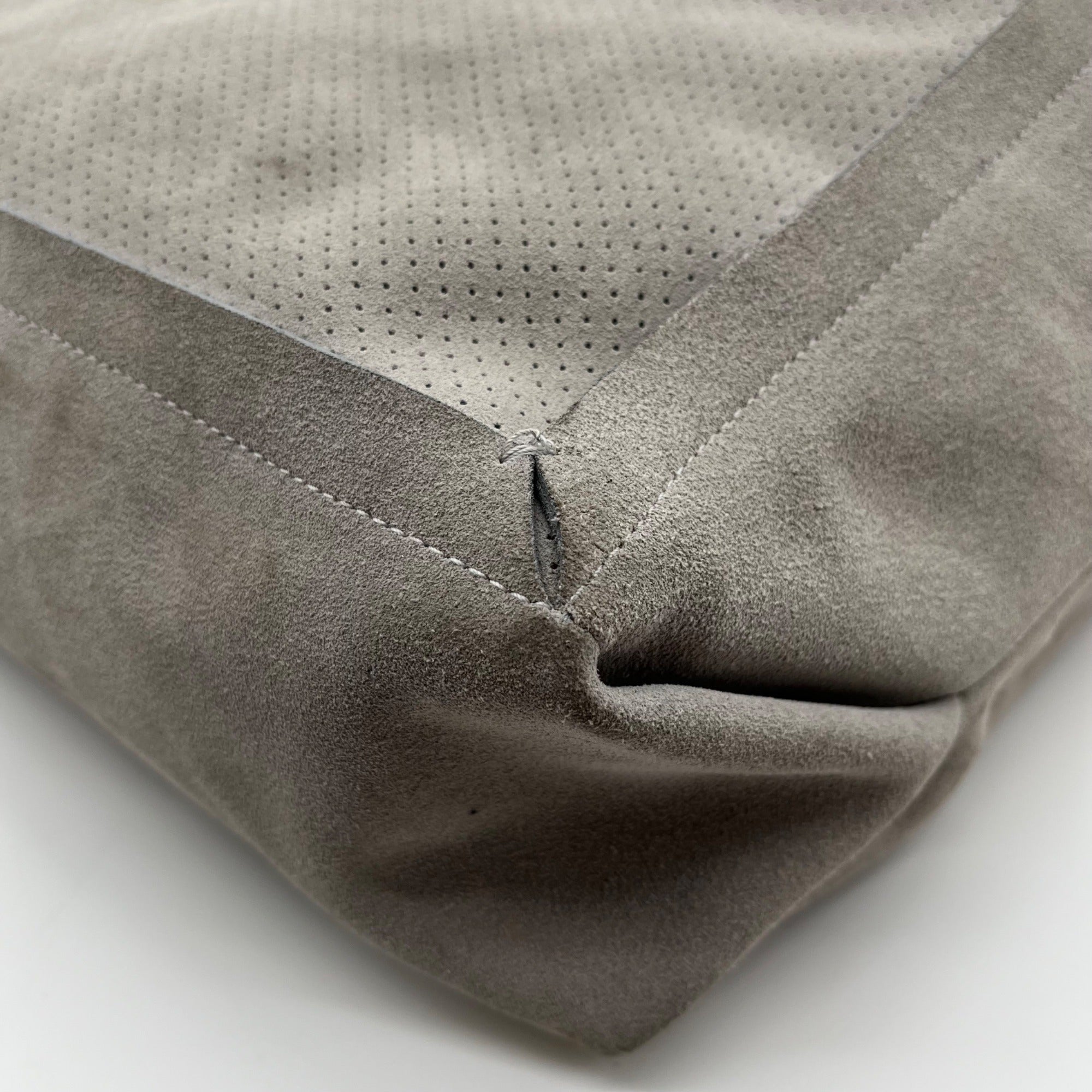 Donald J Pliner Gray Suede Perforated Shoulder Bag