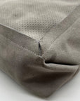 Donald J Pliner Gray Suede Perforated Shoulder Bag