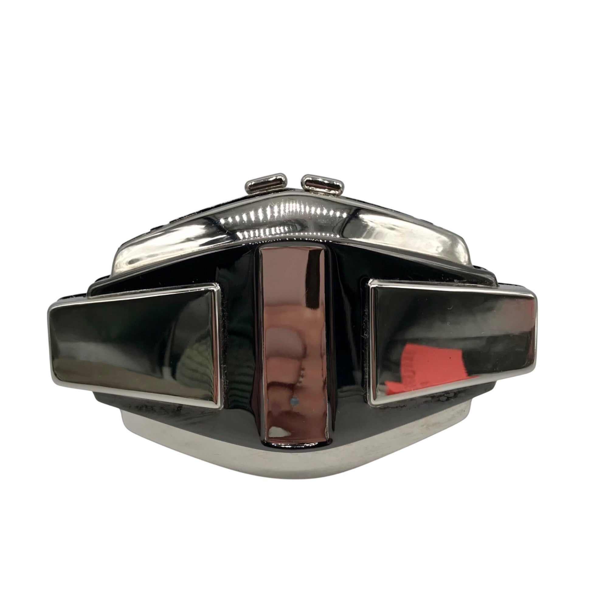 Whiting &amp; Davis Silver Hardshell Convertible Clutch