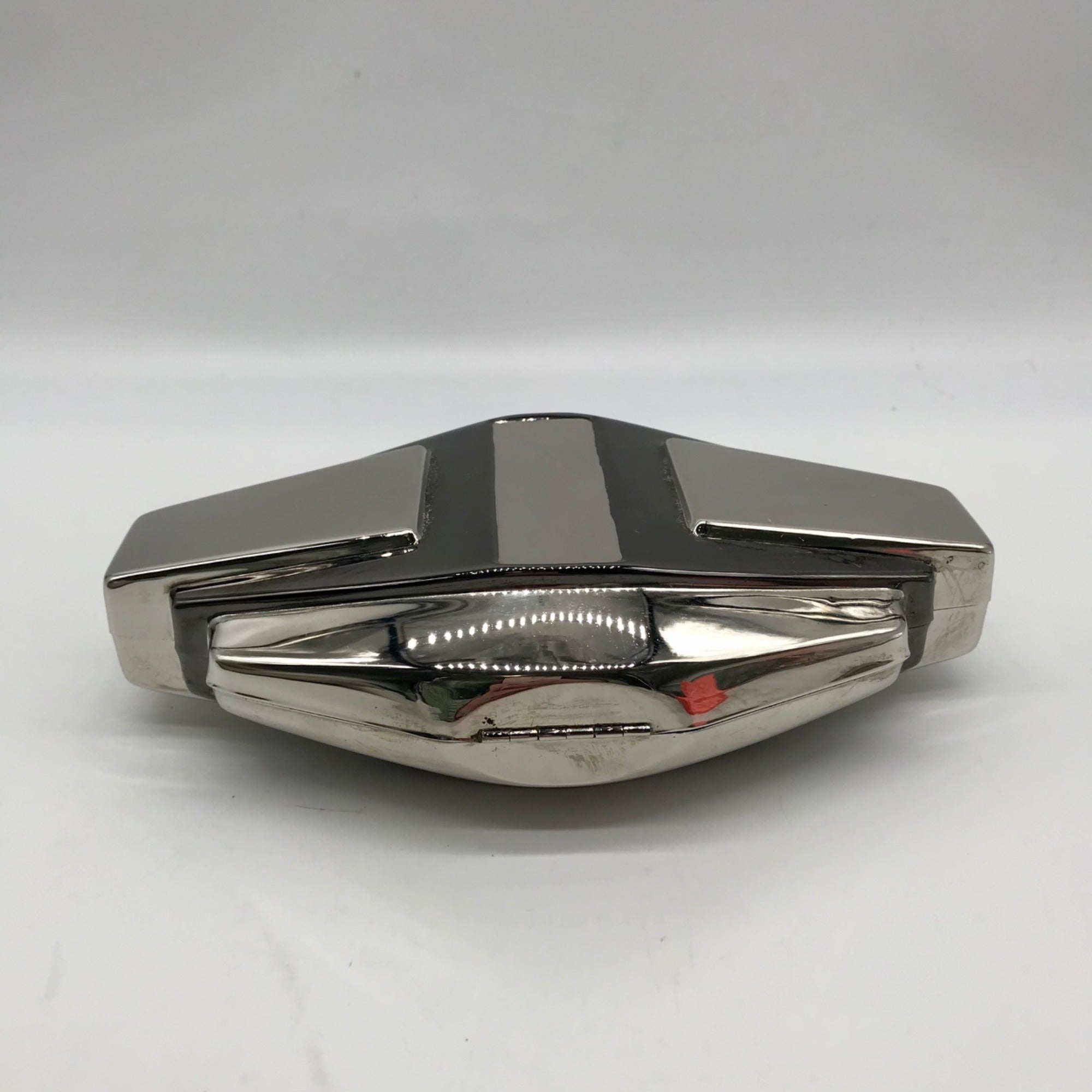 Whiting &amp; Davis Silver Hardshell Convertible Clutch