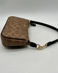 Coach Khaki and Brown Canvas Coated shoulder bag