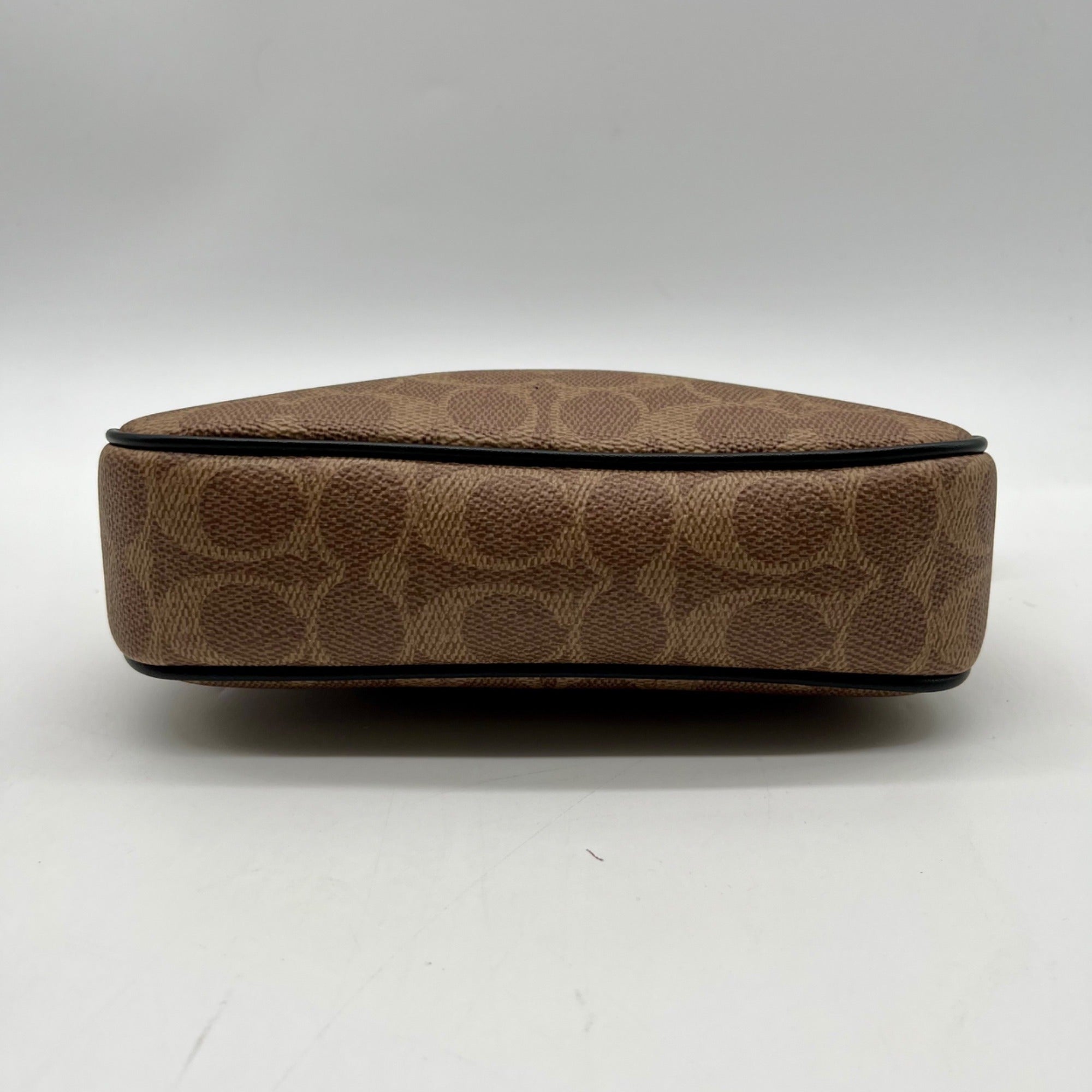 Coach Khaki and Brown Canvas Coated shoulder bag