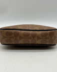 Coach Khaki and Brown Canvas Coated shoulder bag