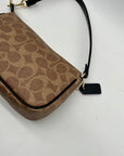Coach Khaki and Brown Canvas Coated shoulder bag