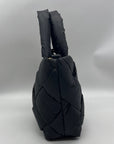 Sam Edelman Jianna Black Woven Nylon Small Tote