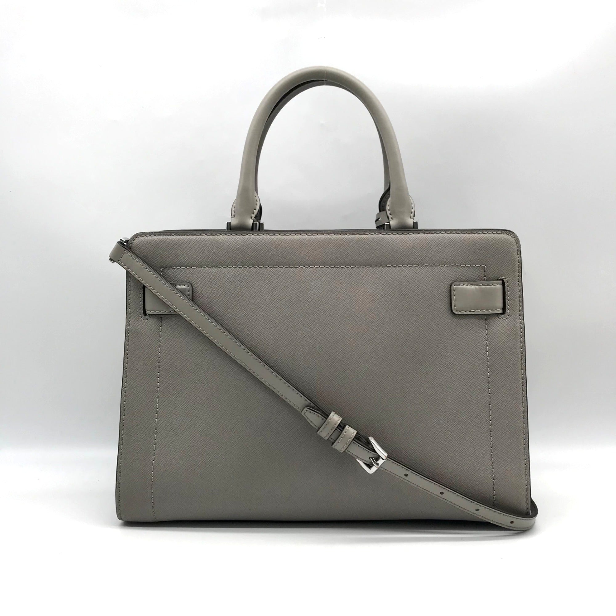 Michael Kors Gray Saffiano Leather Medium Rayne Convertible Satchel