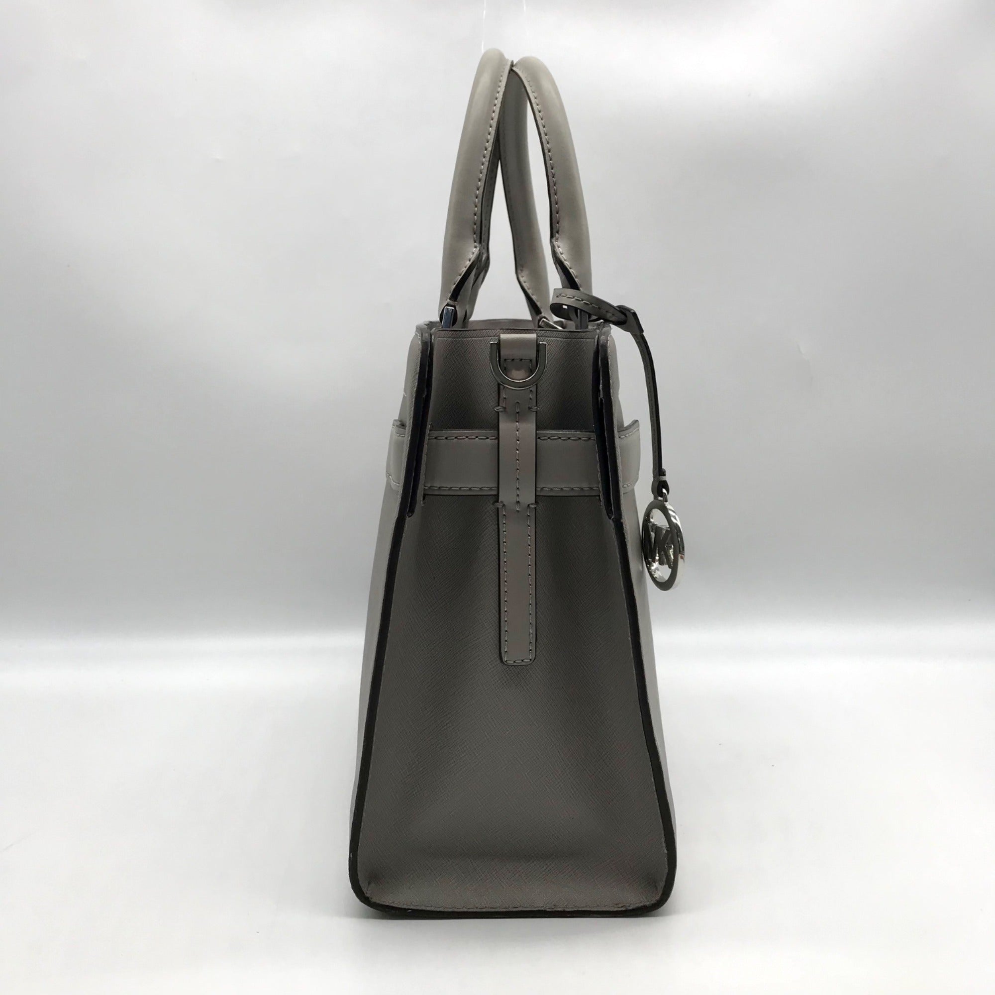 Michael Kors Gray Saffiano Leather Medium Rayne Convertible Satchel