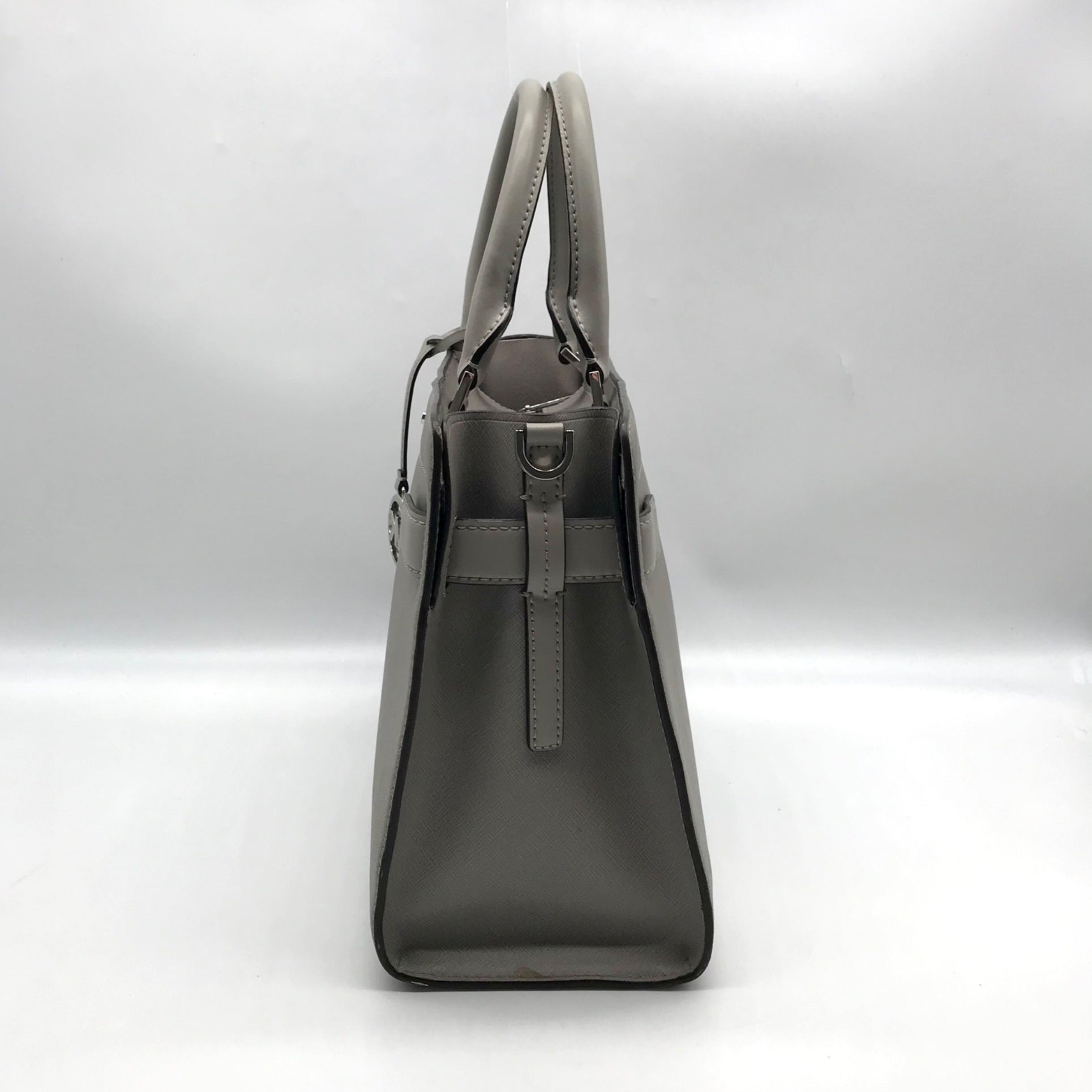 Michael Kors Gray Saffiano Leather Medium Rayne Convertible Satchel