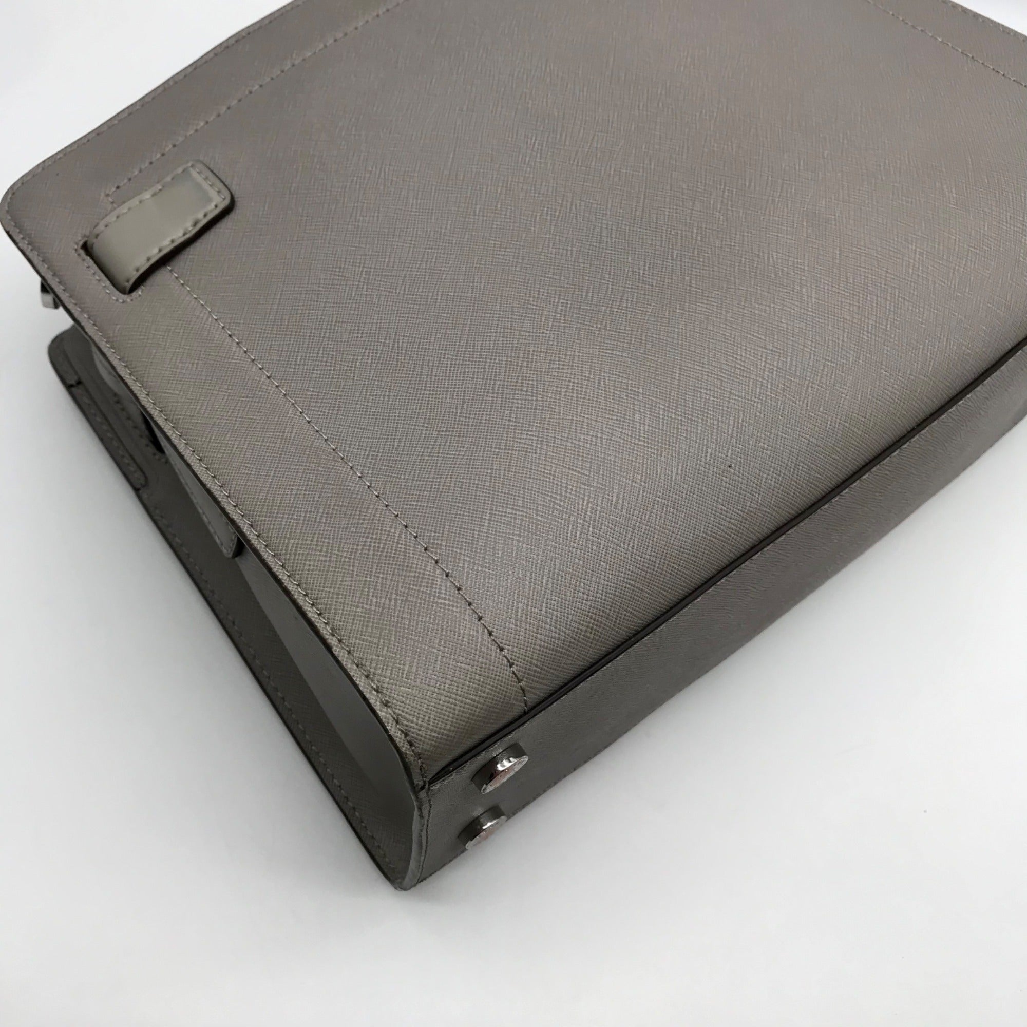 Michael Kors Gray Saffiano Leather Medium Rayne Convertible Satchel