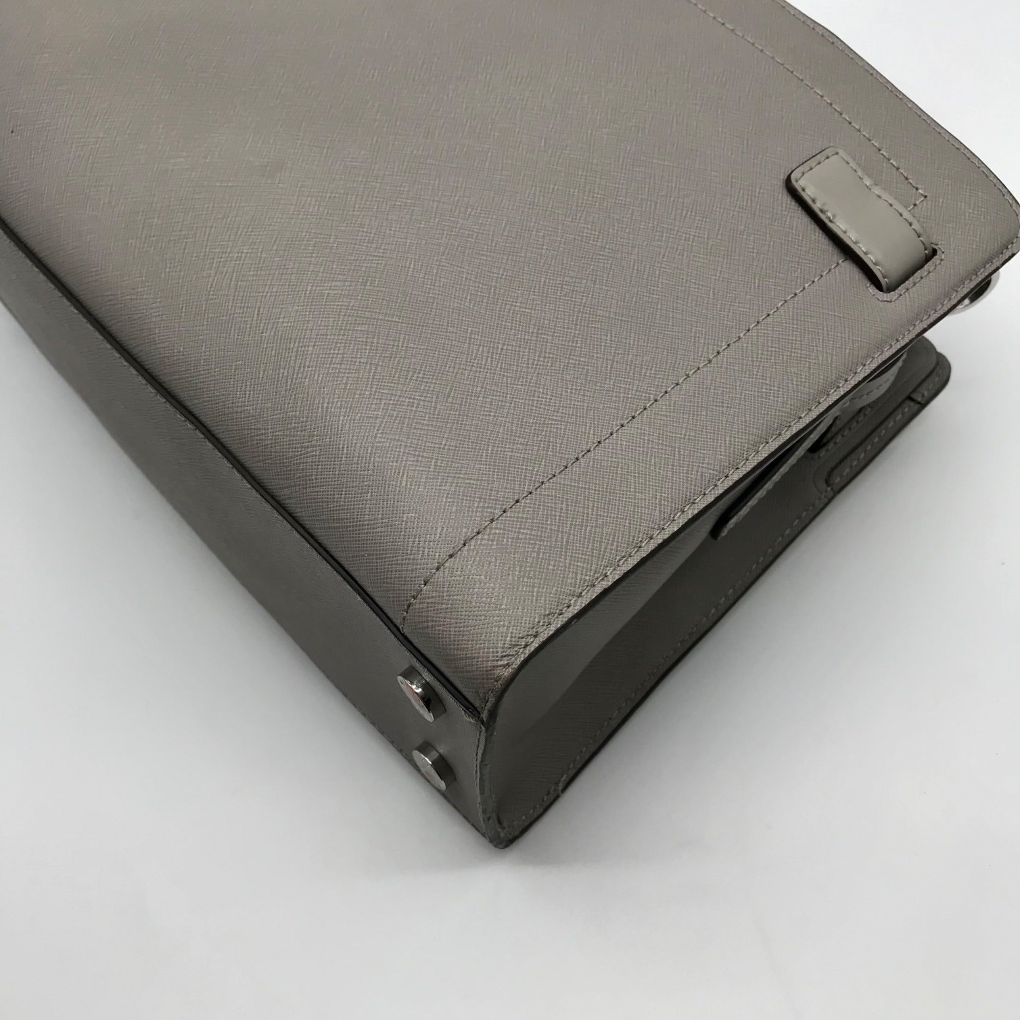 Michael Kors Gray Saffiano Leather Medium Rayne Convertible Satchel