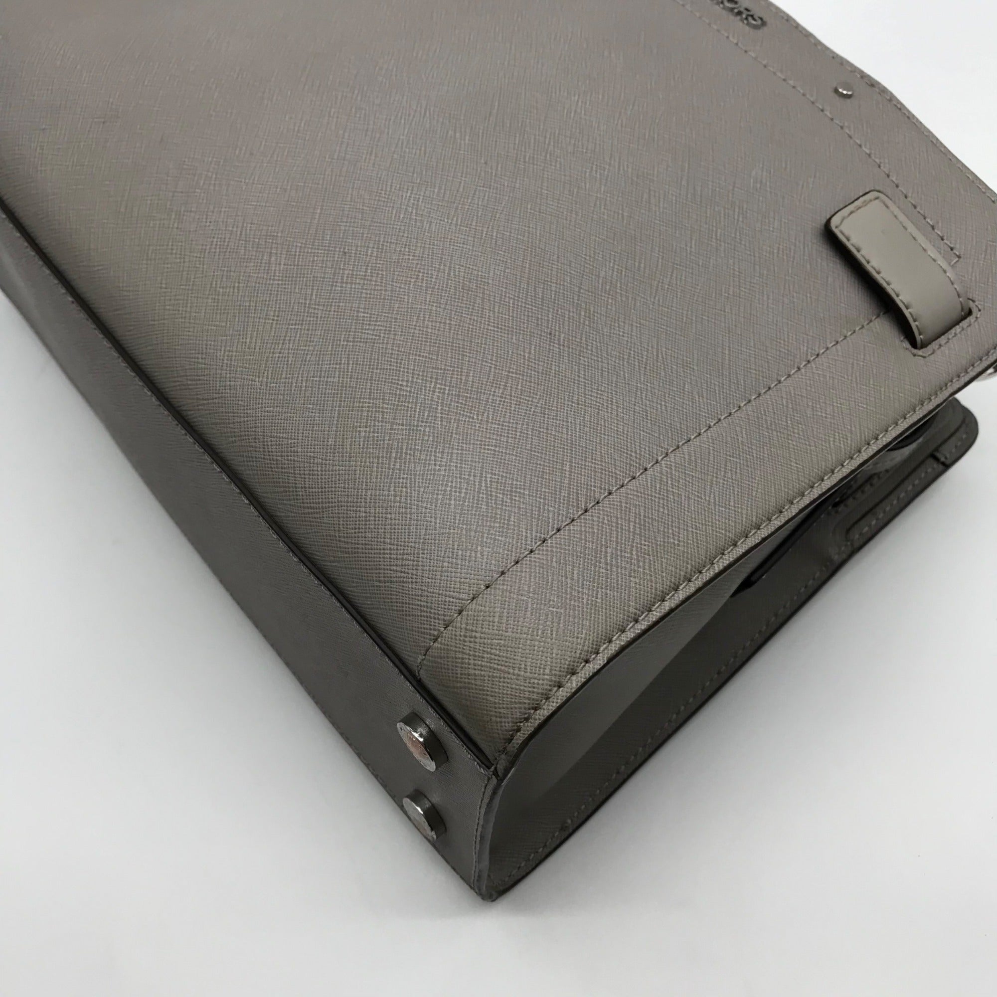 Michael Kors Gray Saffiano Leather Medium Rayne Convertible Satchel
