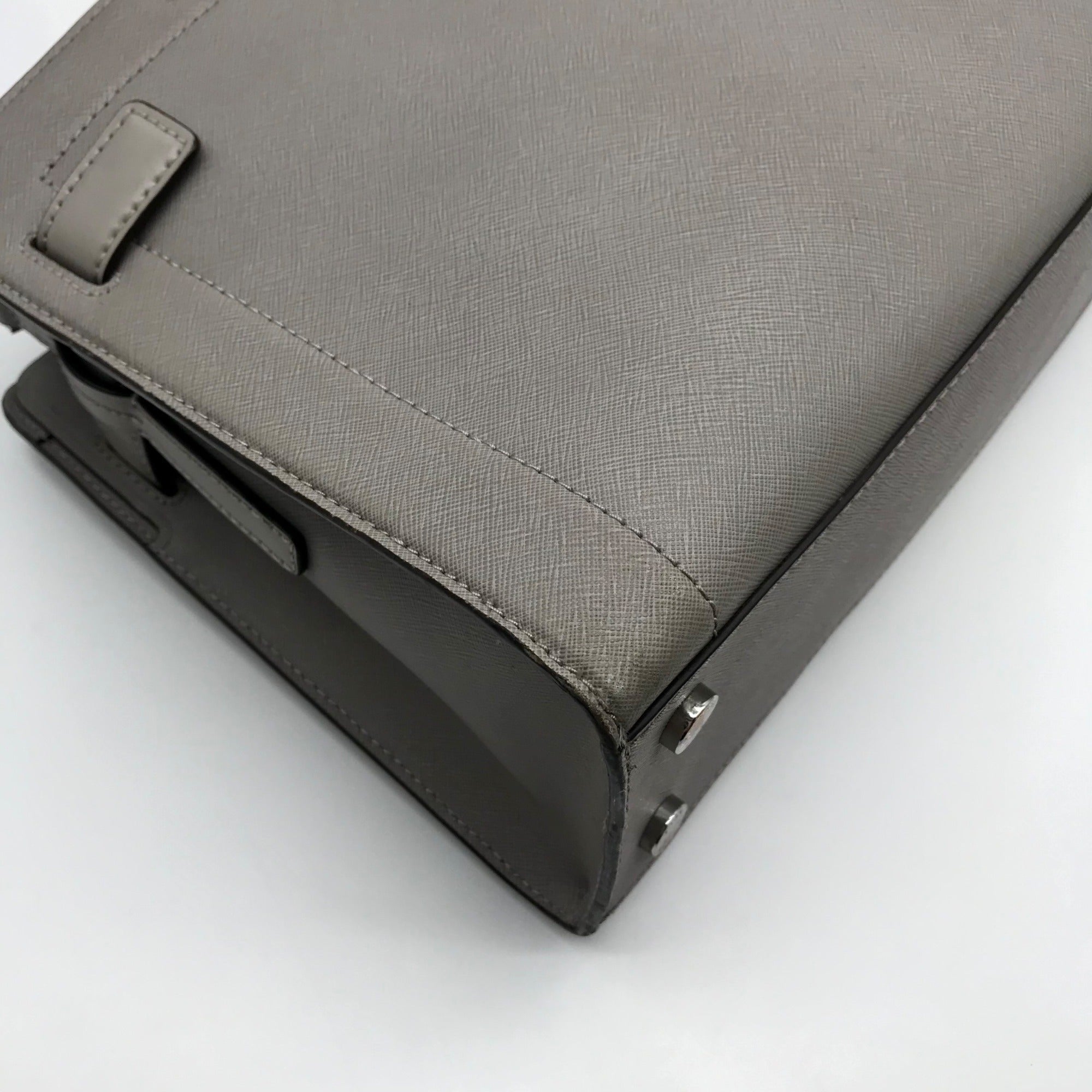 Michael Kors Gray Saffiano Leather Medium Rayne Convertible Satchel