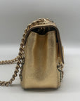 Dolce & Gabbana Lucia Embellished Gold Leather Shoulder Bag