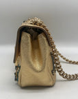 Dolce & Gabbana Lucia Embellished Gold Leather Shoulder Bag