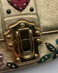 Dolce & Gabbana Lucia Embellished Gold Leather Shoulder Bag