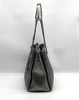 Michael Kors Metallic Grey Leather Susan Quilted Shoulder Bag