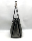 Michael Kors Metallic Grey Leather Susan Quilted Shoulder Bag