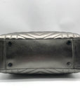 Michael Kors Metallic Grey Leather Susan Quilted Shoulder Bag