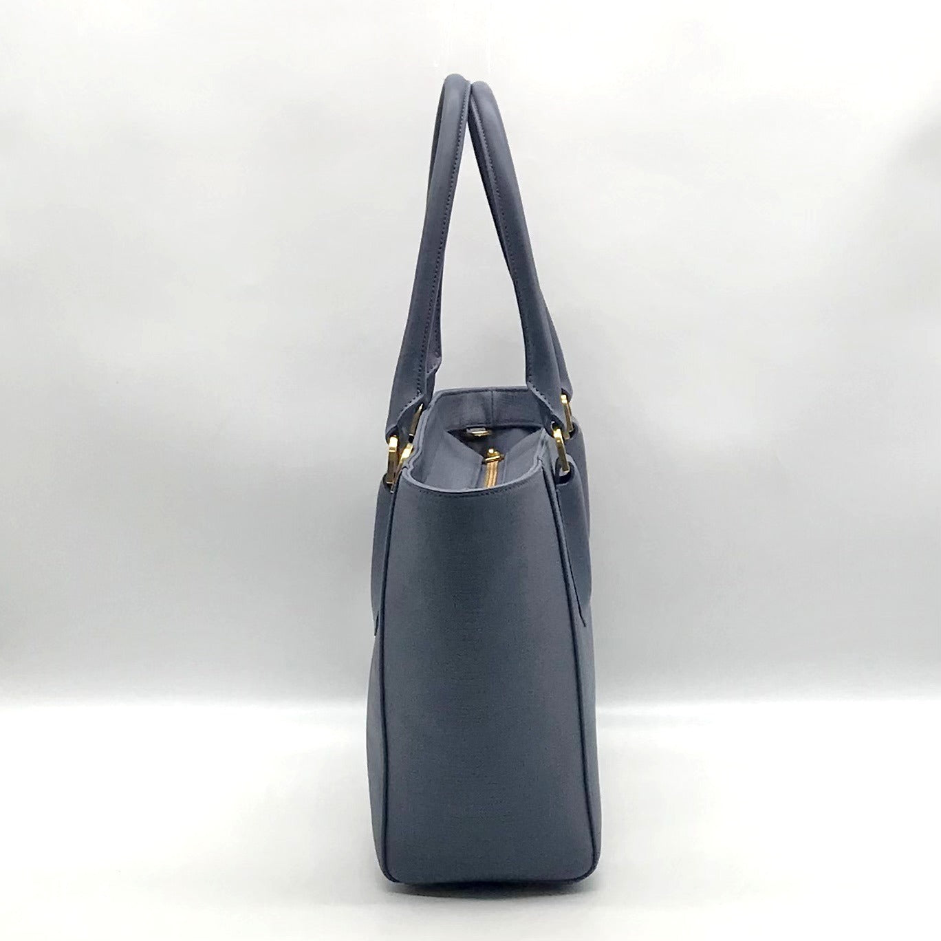 Dagne Dover Grey And Blue Coated Canvas Legend Tote Bag With Wallet