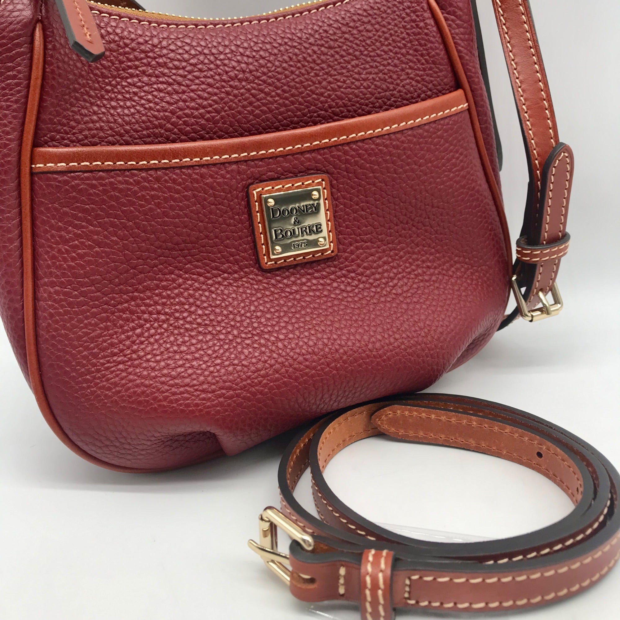 Dooney &amp; Bourke Red Pebble Grain Margo Convertible Crossbody