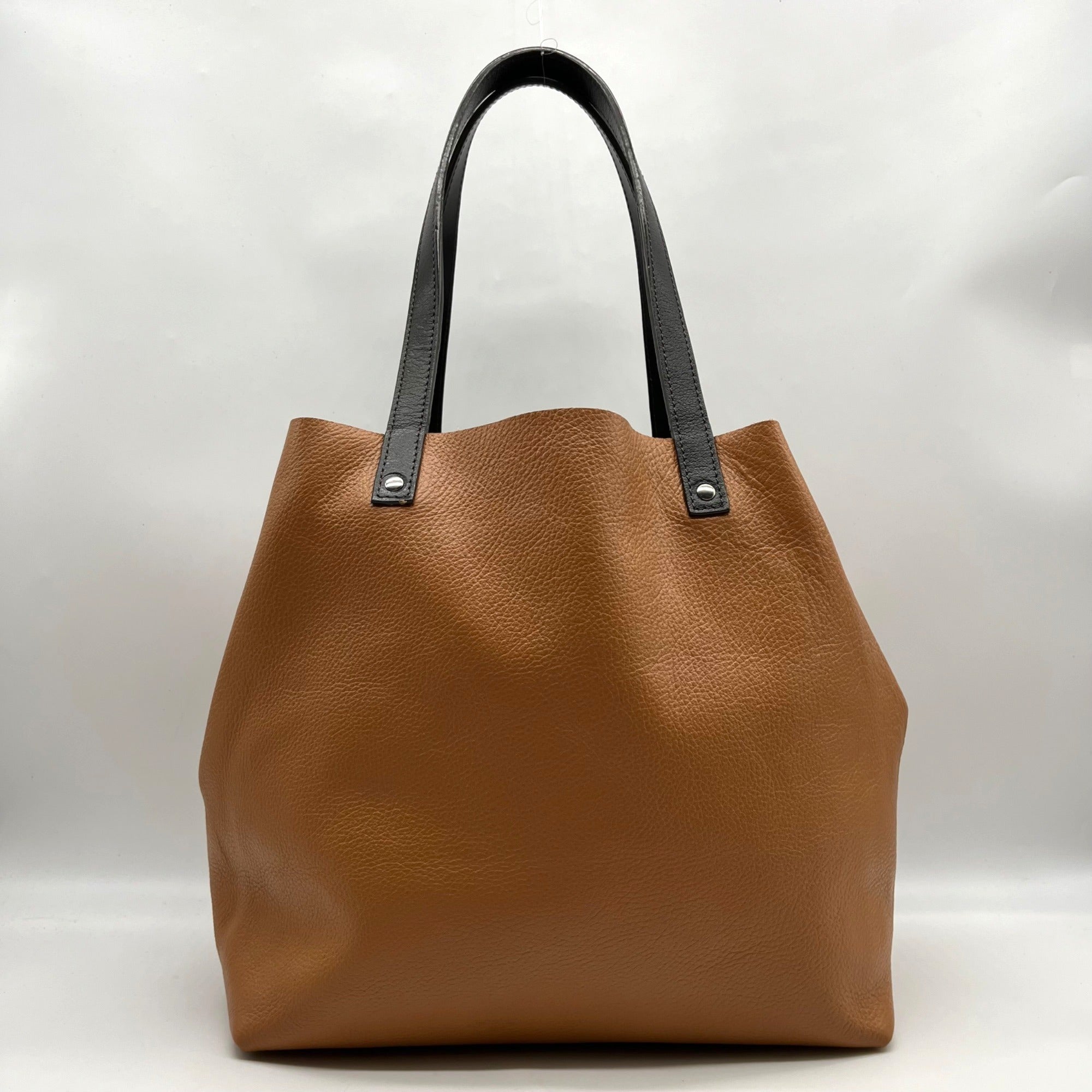 Luruena Brown Pebbled Leather Shoulder Bag