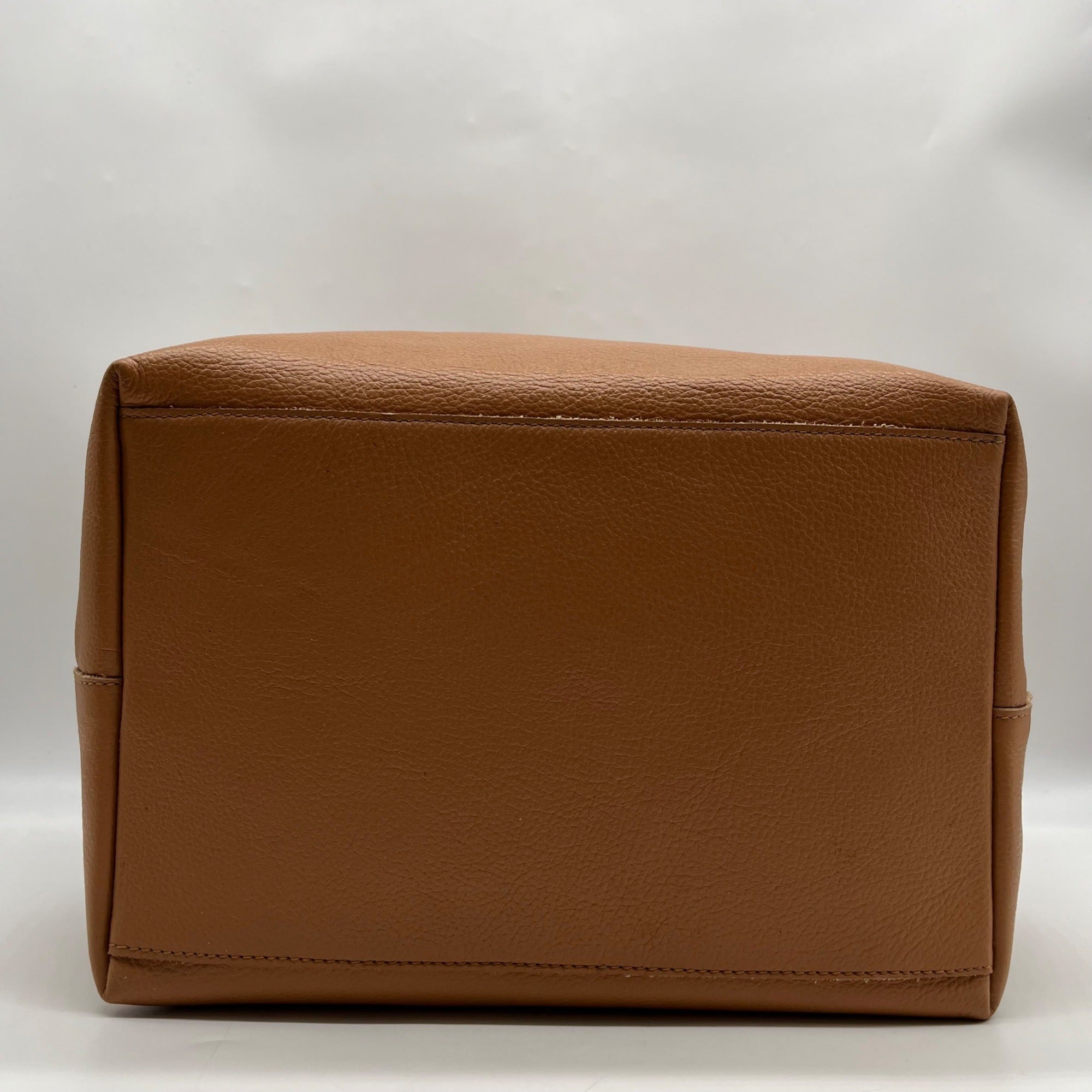 Luruena Brown Pebbled Leather Shoulder Bag