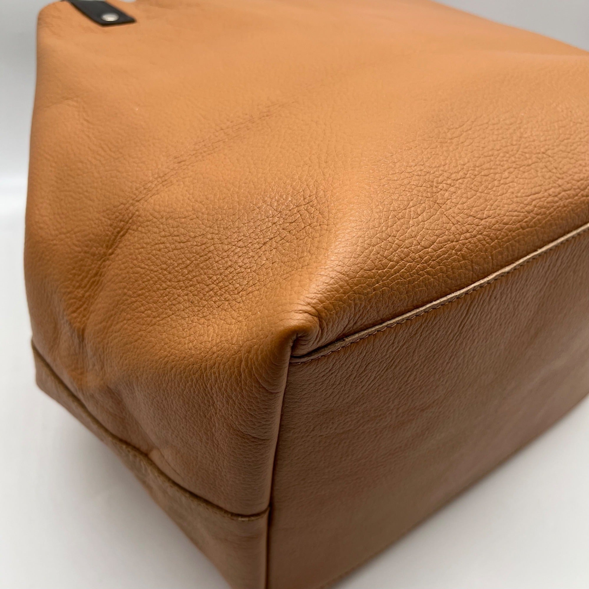 Luruena Brown Pebbled Leather Shoulder Bag