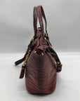 Brahmin Pecan Melbourne Croc Embossed Leather Asher Convertible Satchel
