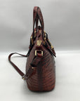 Brahmin Pecan Melbourne Croc Embossed Leather Asher Convertible Satchel