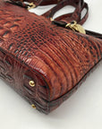 Brahmin Pecan Melbourne Croc Embossed Leather Asher Convertible Satchel