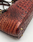 Brahmin Pecan Melbourne Croc Embossed Leather Asher Convertible Satchel