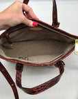 Brahmin Pecan Melbourne Croc Embossed Leather Asher Convertible Satchel
