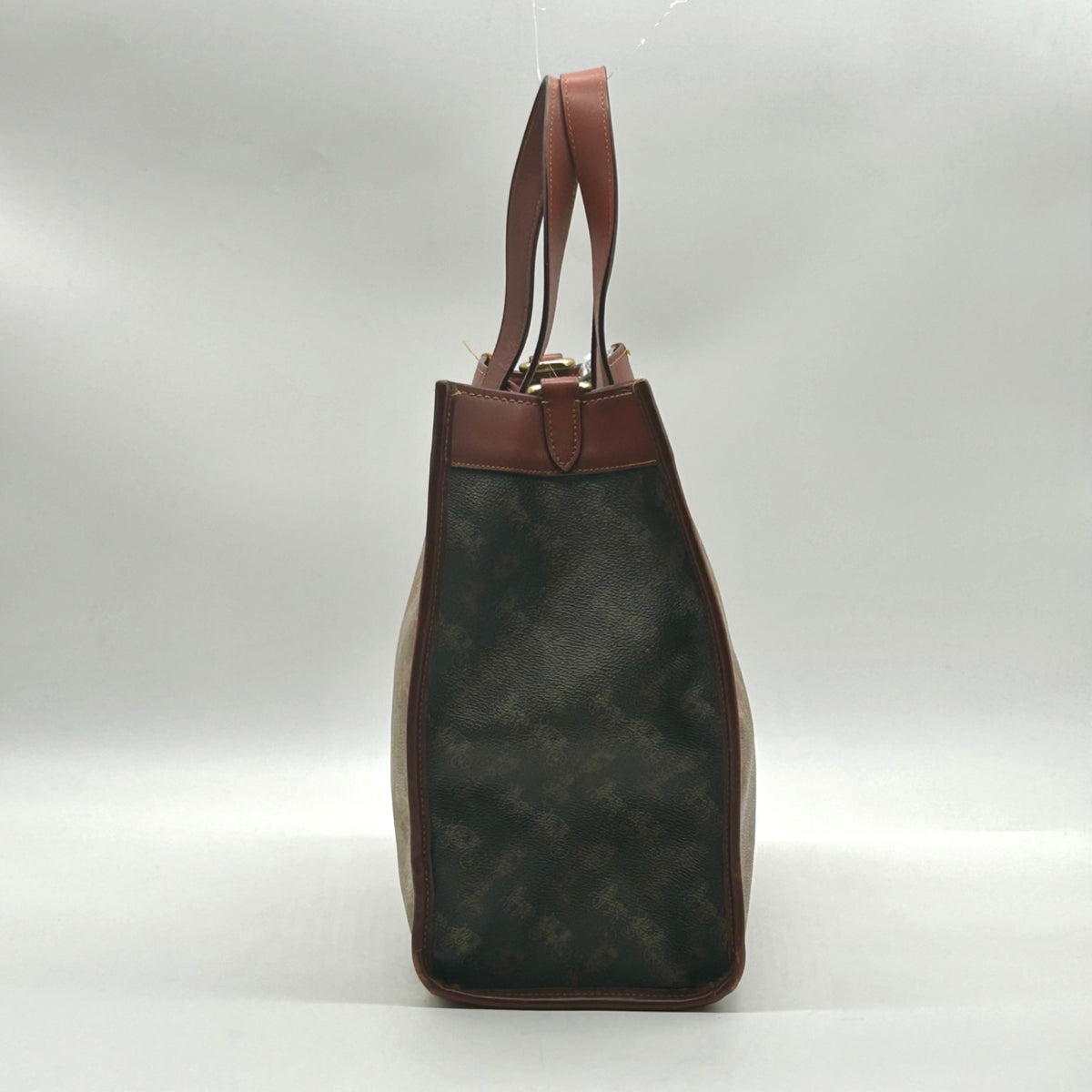 Coach Brown Coated Canvas &amp; Horse And Carriage Print Tote Bag-C0776