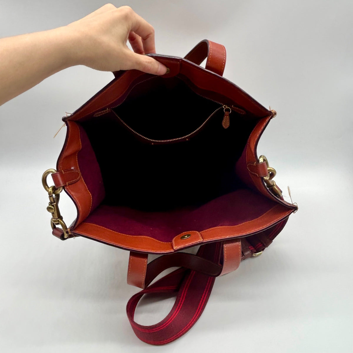 Coach Brown Coated Canvas &amp; Horse And Carriage Print Tote Bag-C0776
