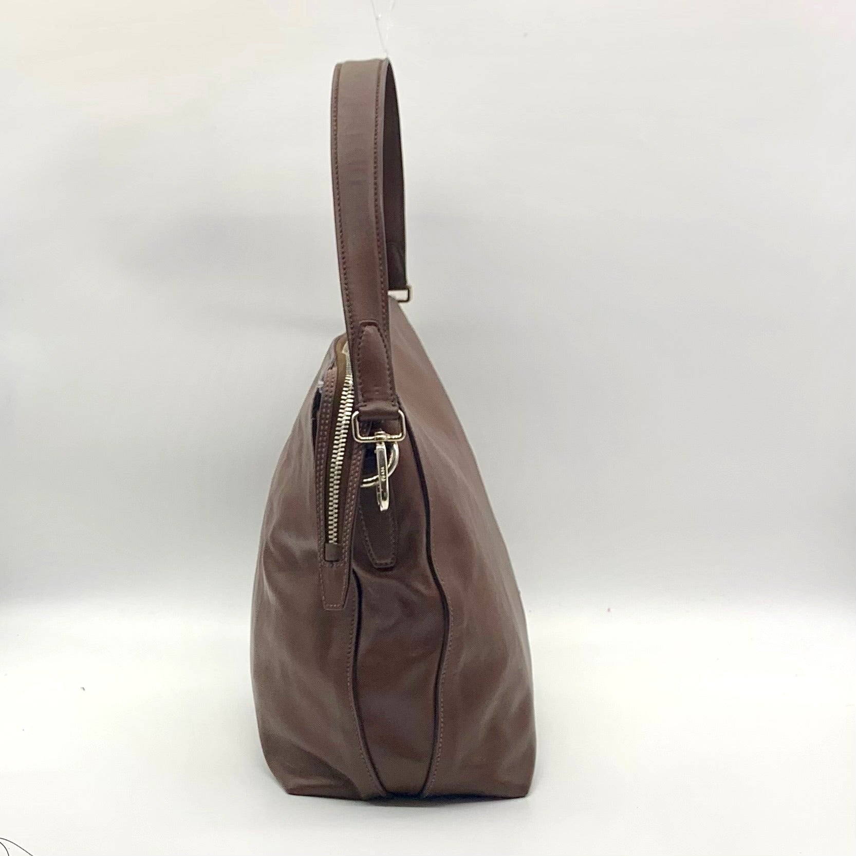 Prada Brown Cervo Leather Hobo Bag