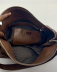 Prada Brown Cervo Leather Hobo Bag