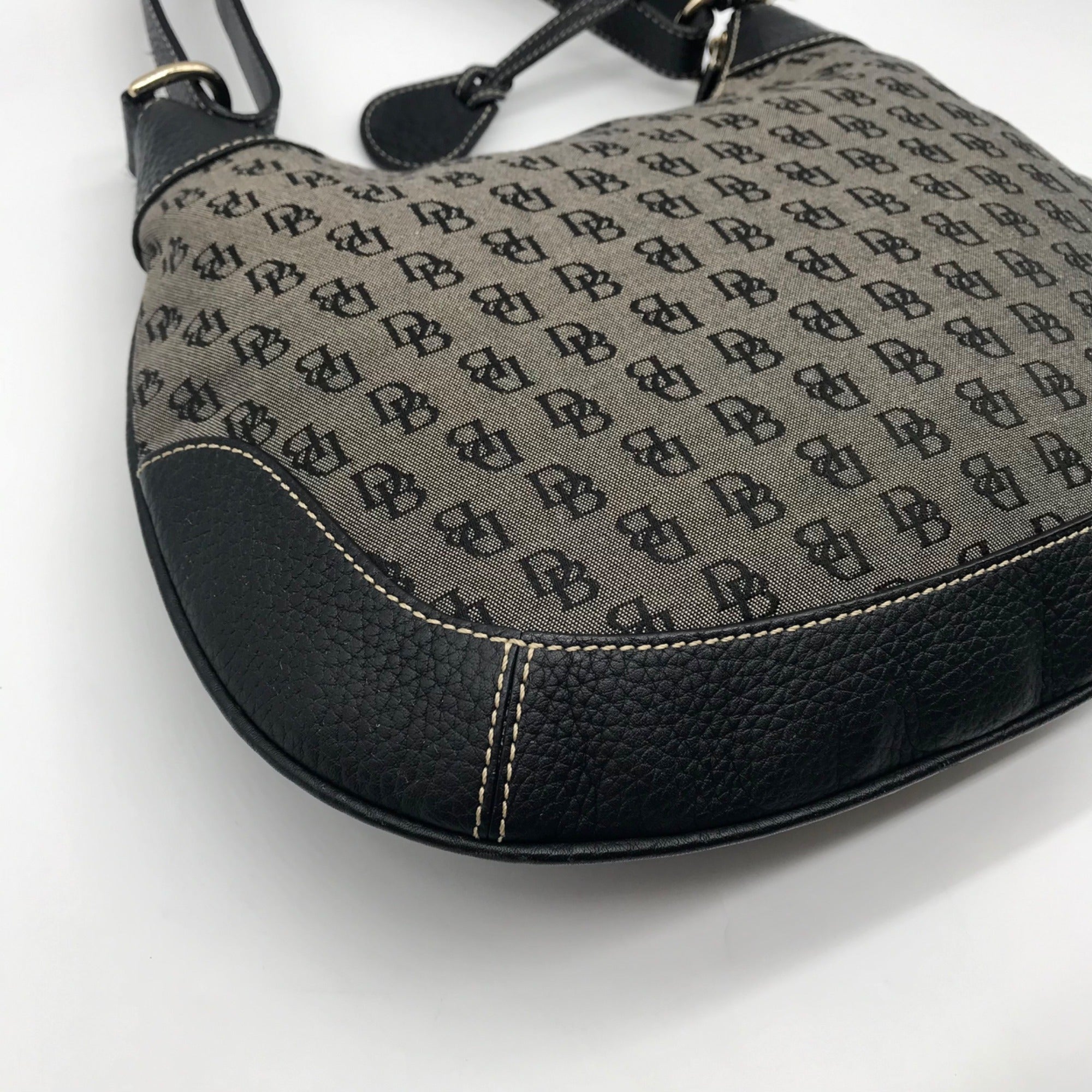 Dooney &amp; Bourke Gray Monogram Canvas Shoulder Bag