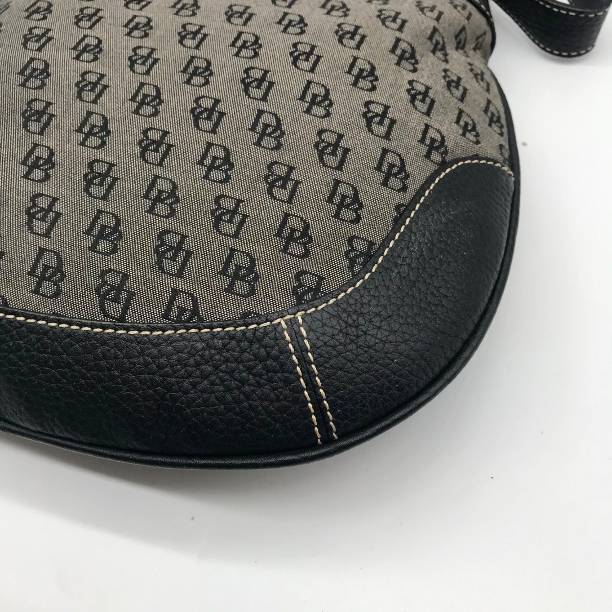 Dooney &amp; Bourke Gray Monogram Canvas Shoulder Bag
