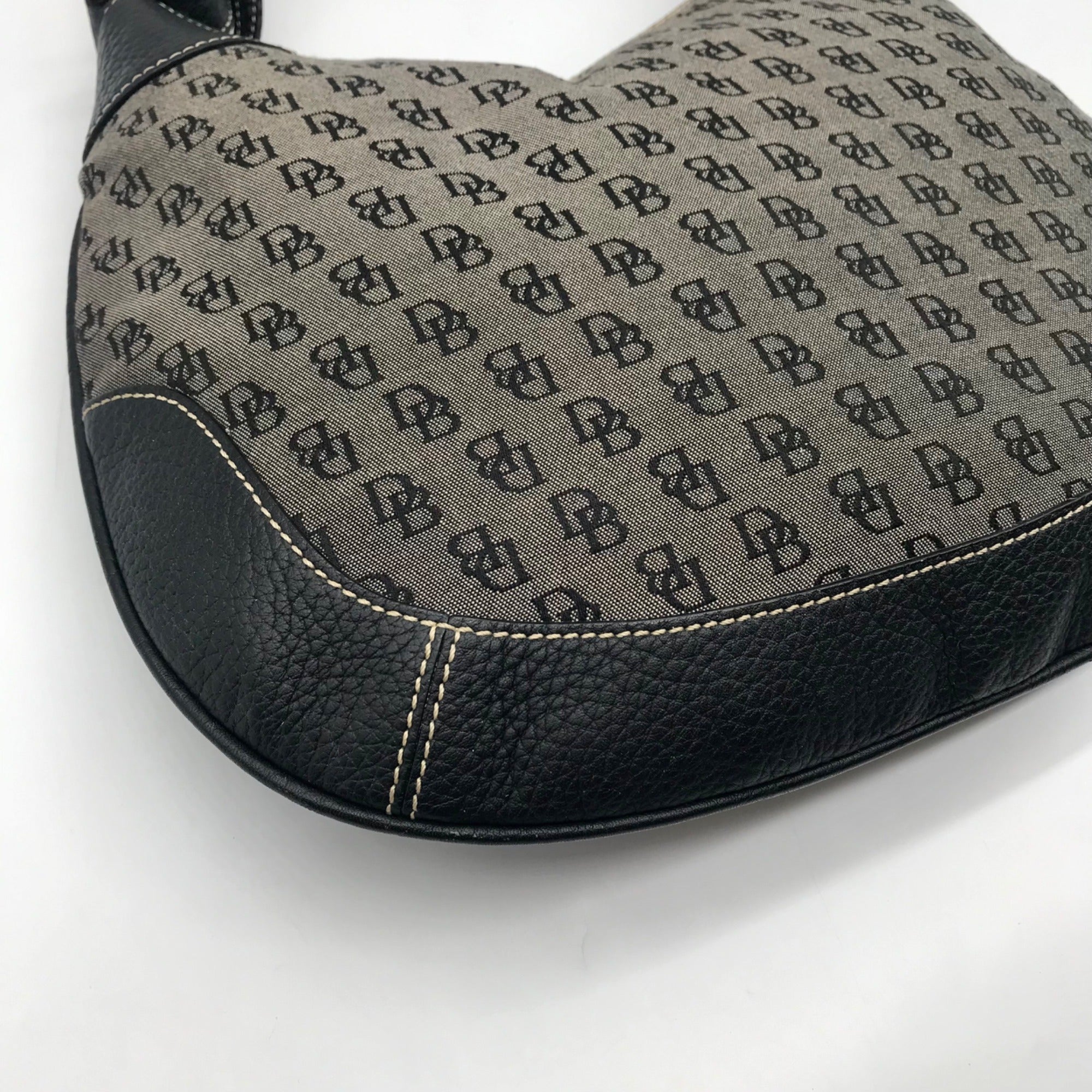 Dooney &amp; Bourke Gray Monogram Canvas Shoulder Bag