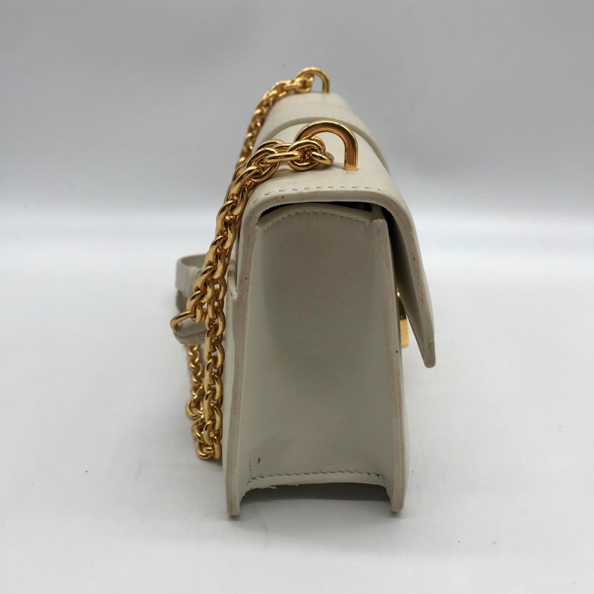 Christian Dior Chalk Leather 30 Montaigne East West Shoulder Bag