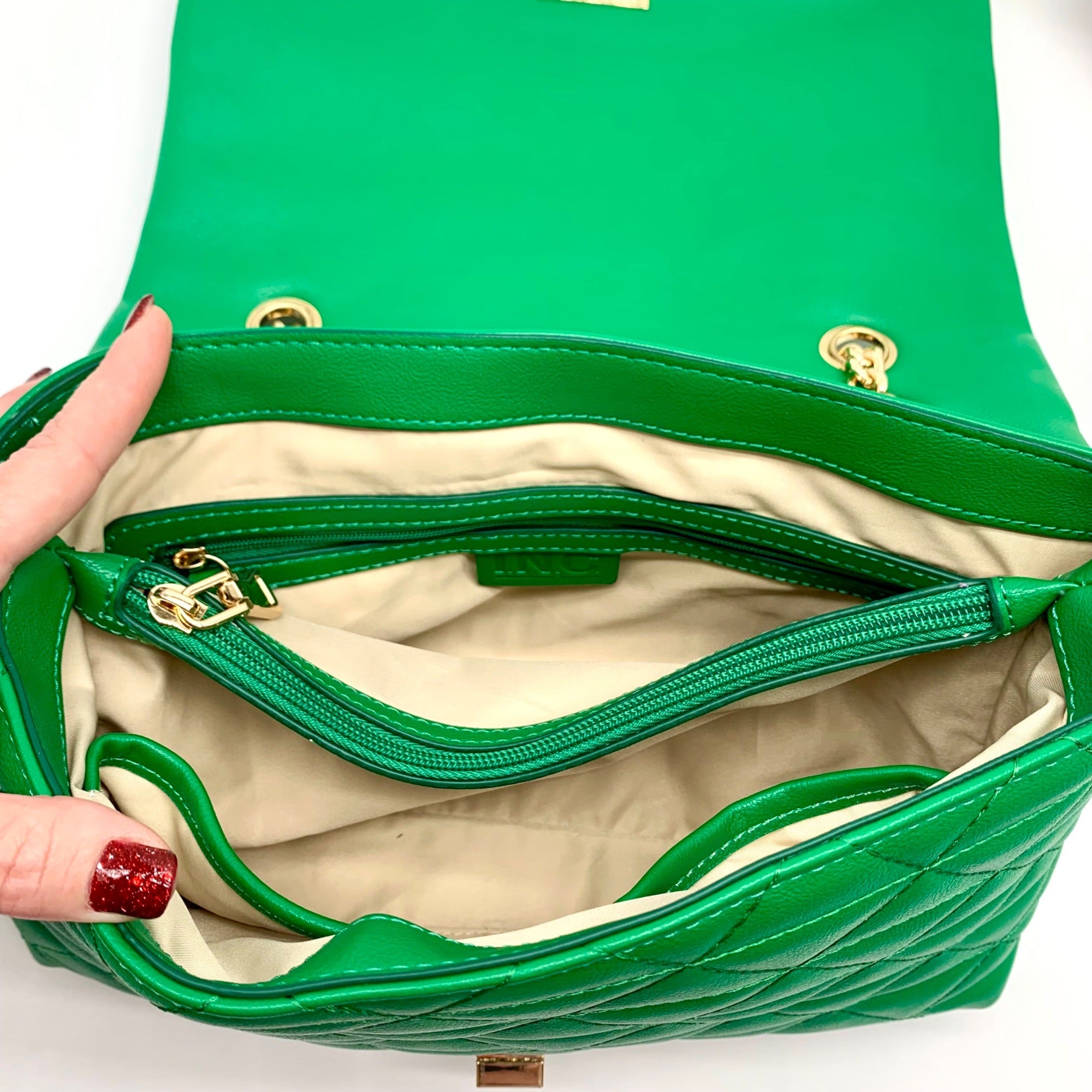 I.N.C. International Concepts Bright Pine Ajae Studded Shoulder Bag