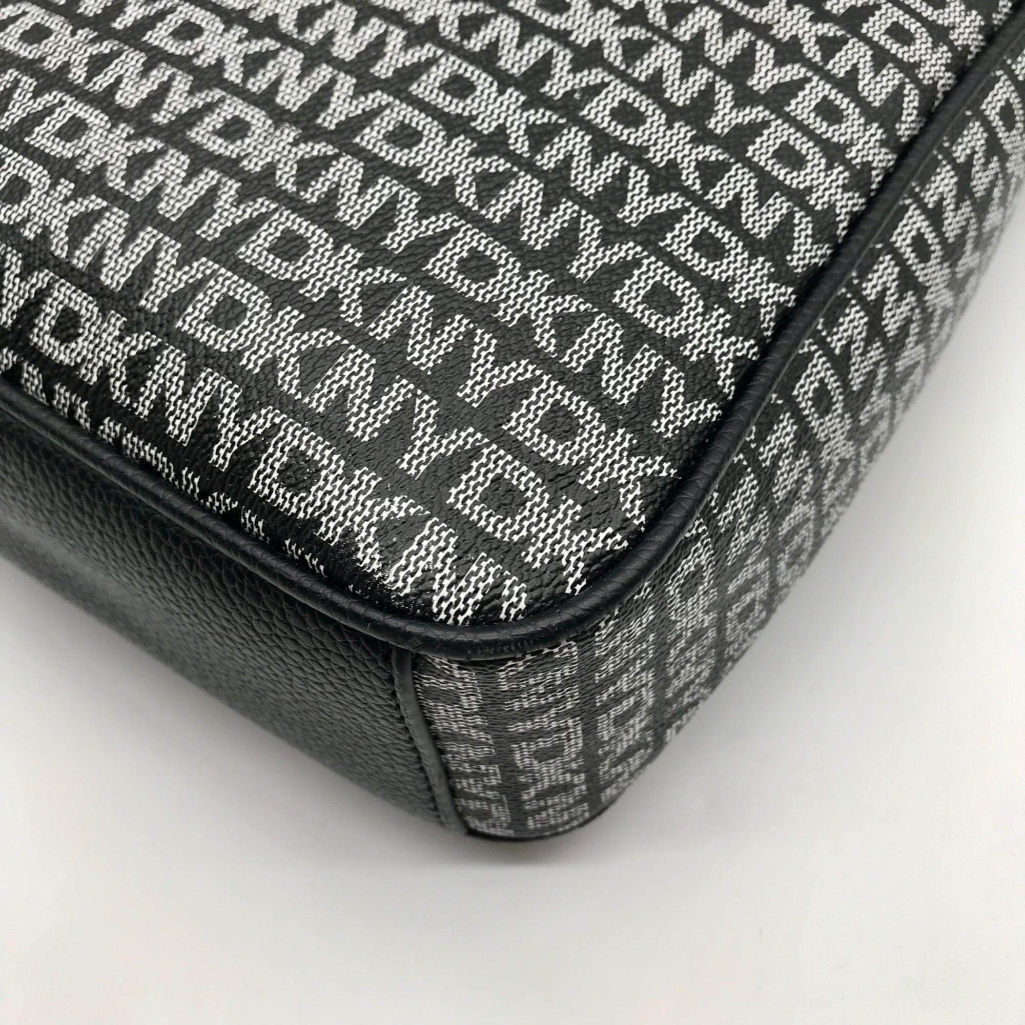 DKNY Black Logo Zoie Messenger Crossbody Bag