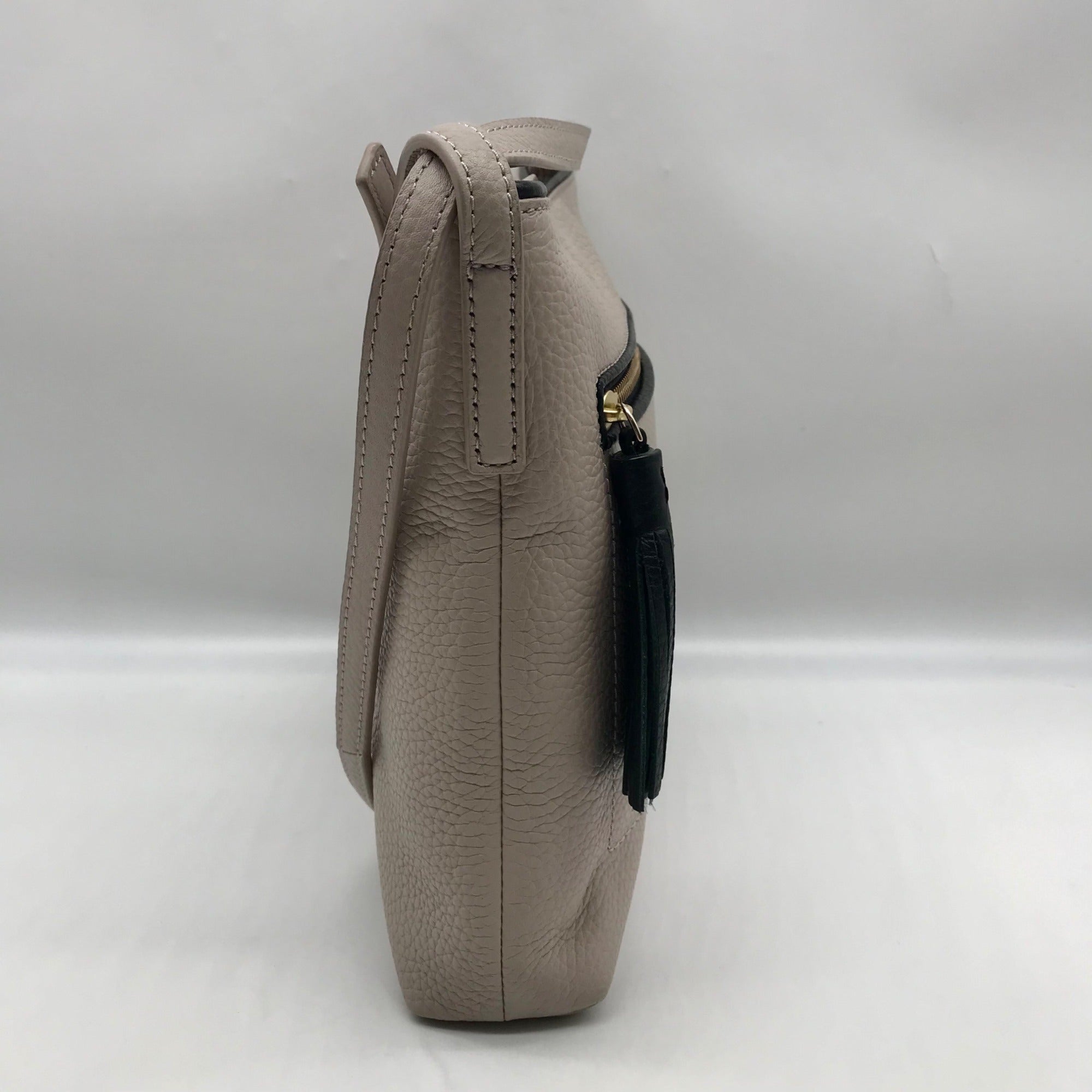 Kate Spade Gray and Black Pebbled Leather Chester Street Dessi Crossbody