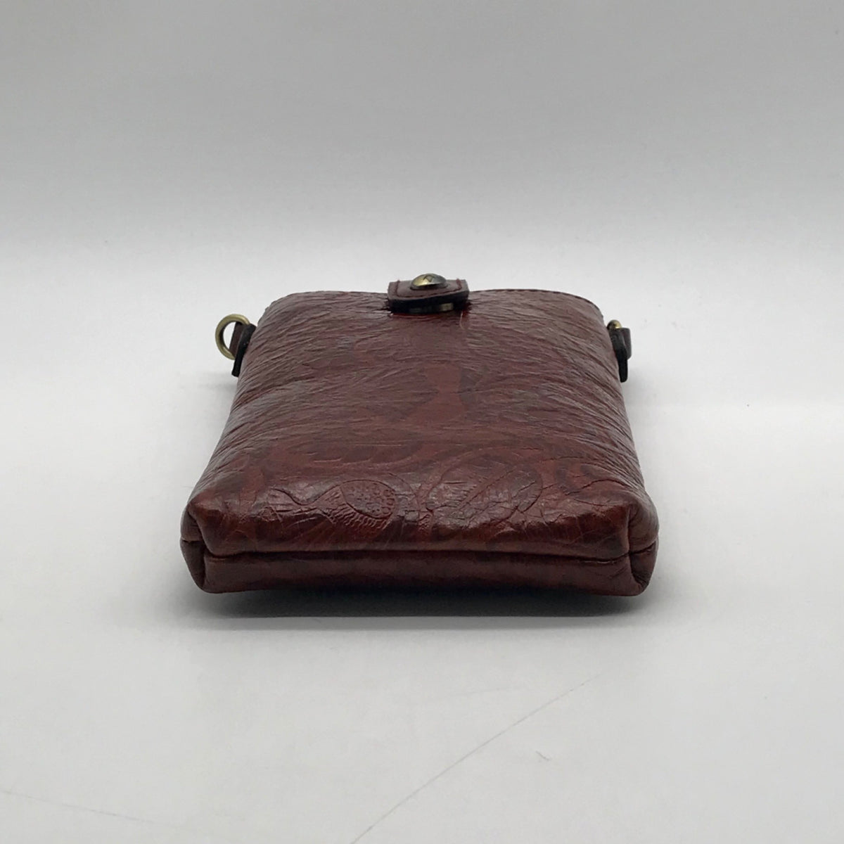 Patricia Nash Cognac Mini Tooled Leather Crossbody Bag