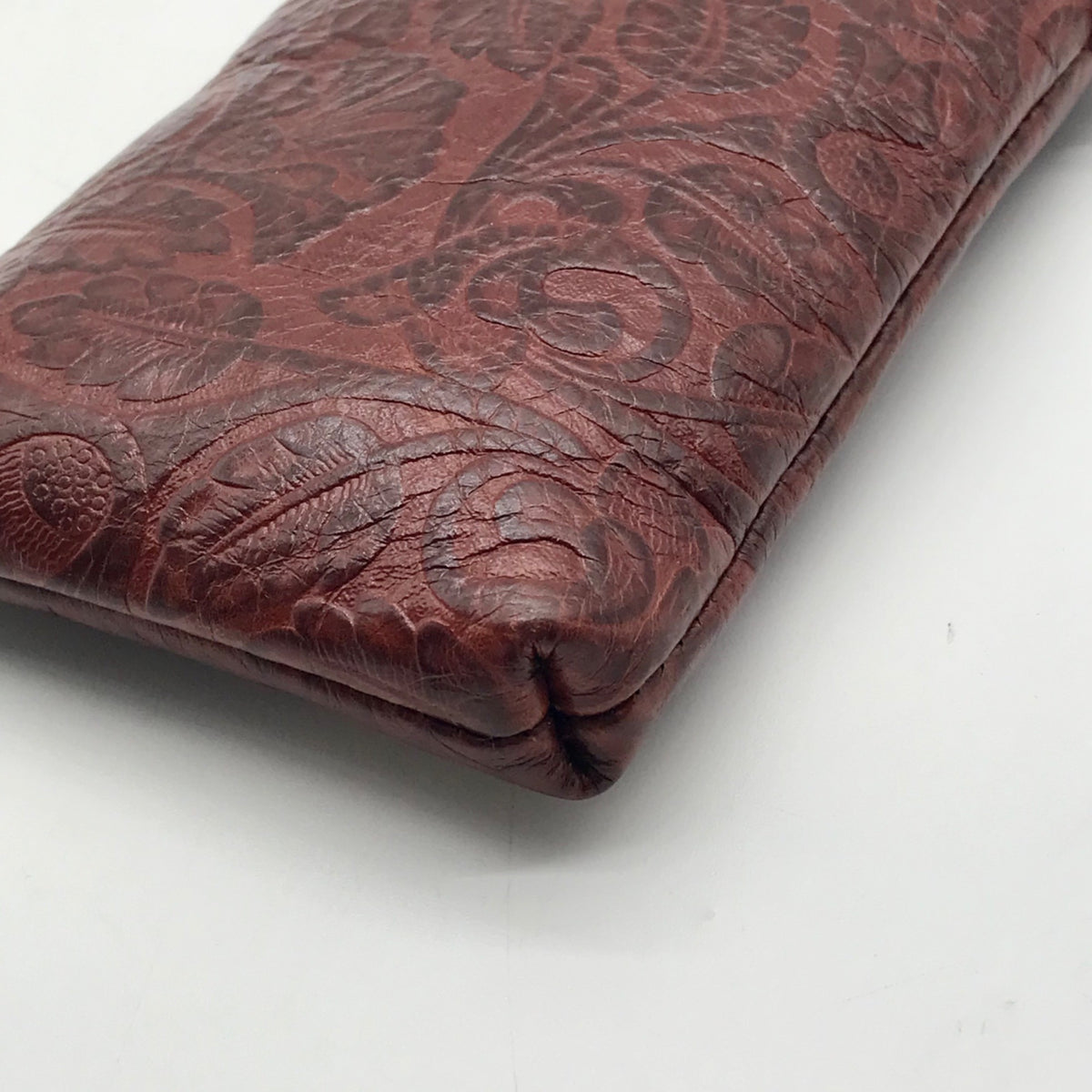 Patricia Nash Cognac Mini Tooled Leather Crossbody Bag