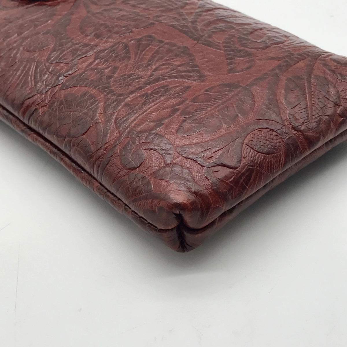 Patricia Nash Cognac Mini Tooled Leather Crossbody Bag